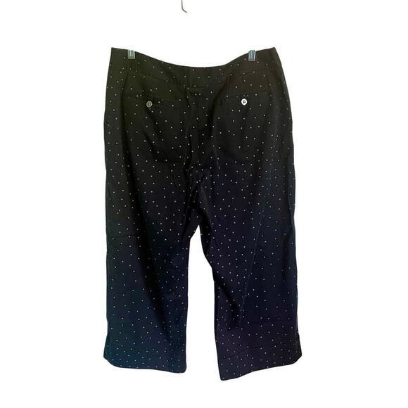 Chico's Black Capri Pants White Circle Pattern Casual Pant Chicos Size 2.5 US 14 - Picture 7 of 7